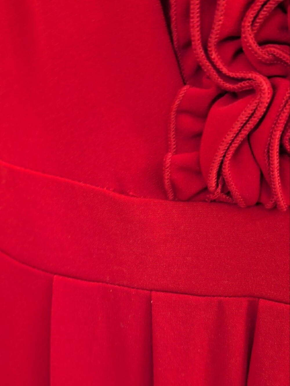Signature by Sangria Red Sleeveless Ruffle Front Midi Dress Size 8 Petite - Picture 9 of 12